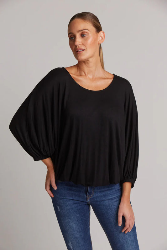 Eb & Ive Studio Jersey Relaxed Top Ebony