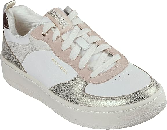 Skechers Sport Court 92 Sheer Shine White/Pink/Gold