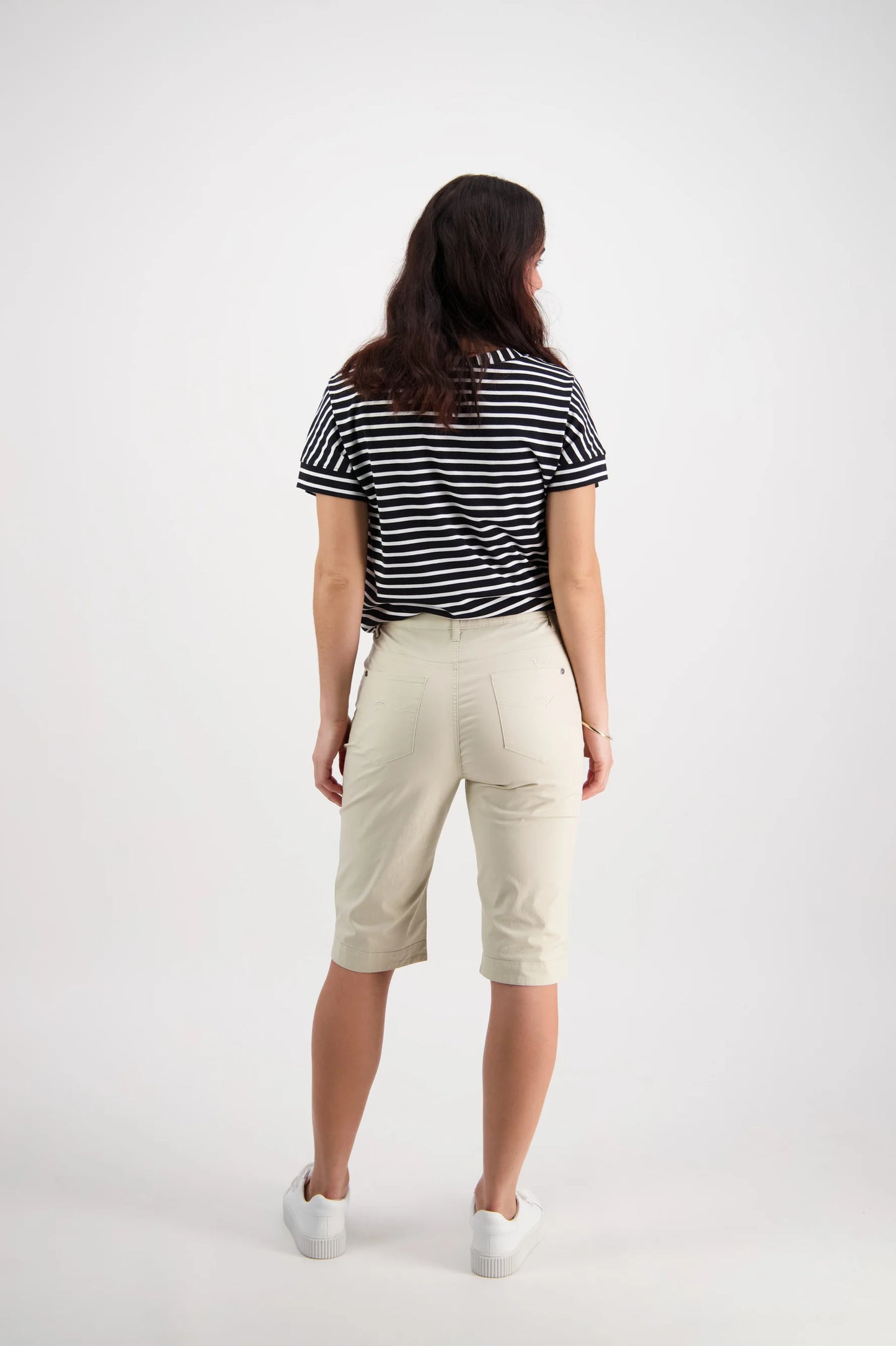 Vassalli Poplin Straight Leg Shorts-Sand