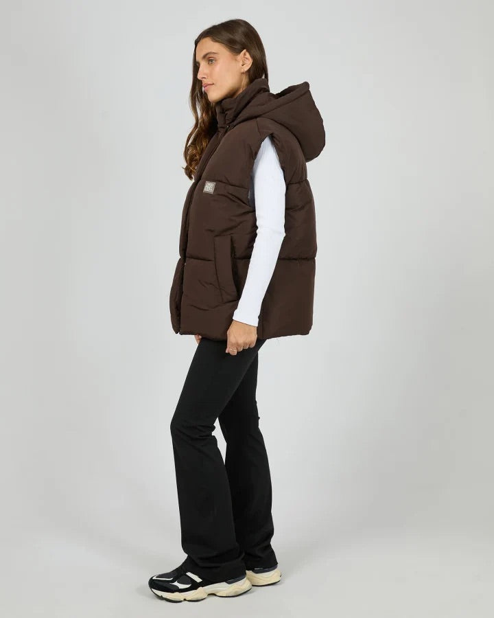 All About Eve Elevate Puffer Vest Chocolate