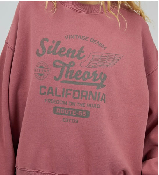 Silent Theory Vintage Denim Crew Cherry