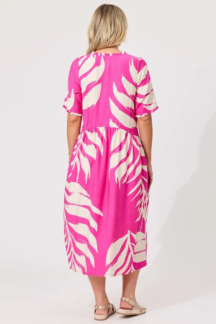 Lemon Tree Marissa Dress Floral Fuchsia