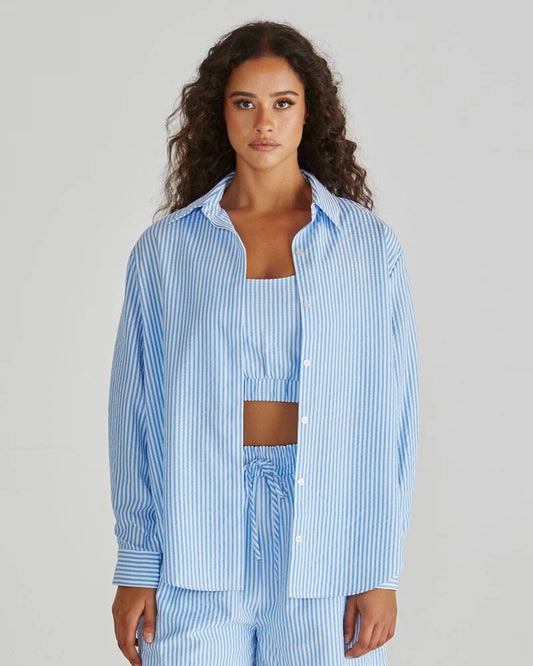 Sass Alani Shirt-Blue White Stripe