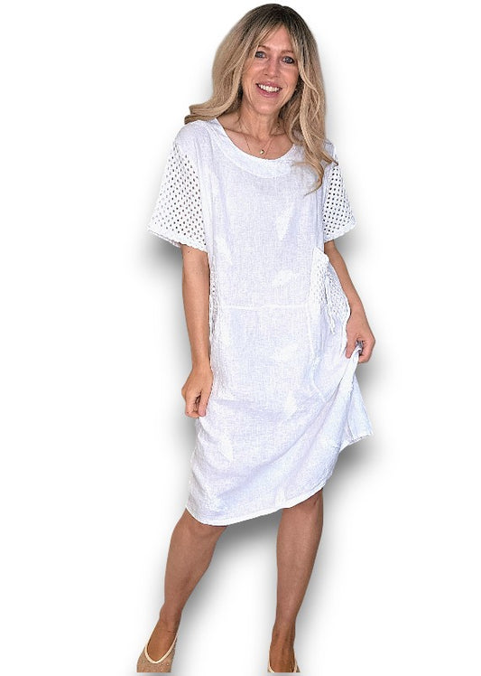 Helga May C'est La Vie Dress White