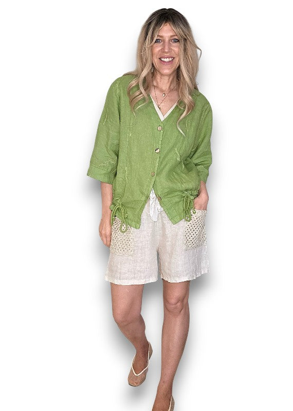 Helga May Avocado C'est La Vie Drawstring Jacket