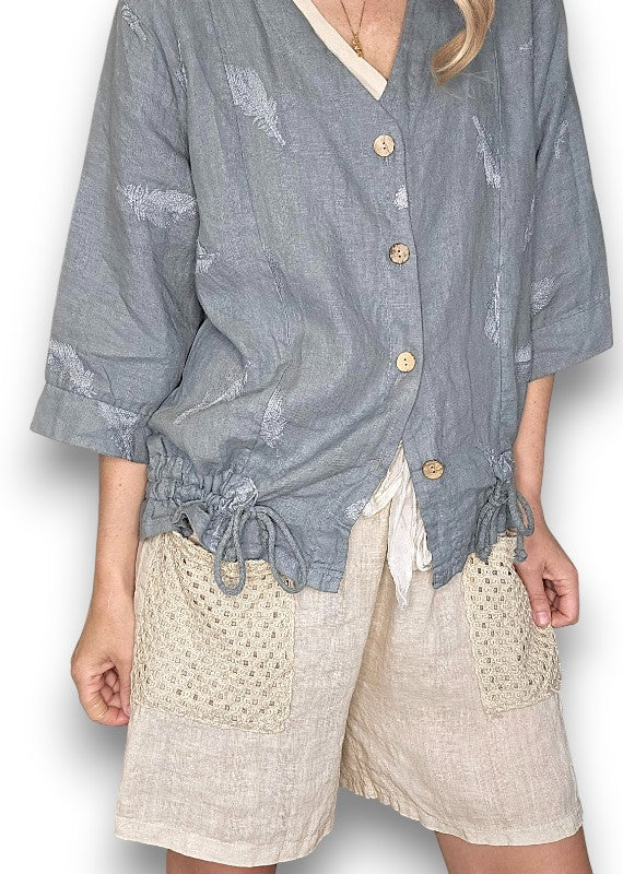 Helga May Grey C'est La Vie Drawsting Jacket