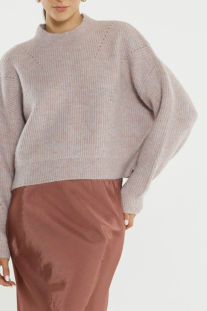 Sass Innes Pointelle Jumper Pink Marle