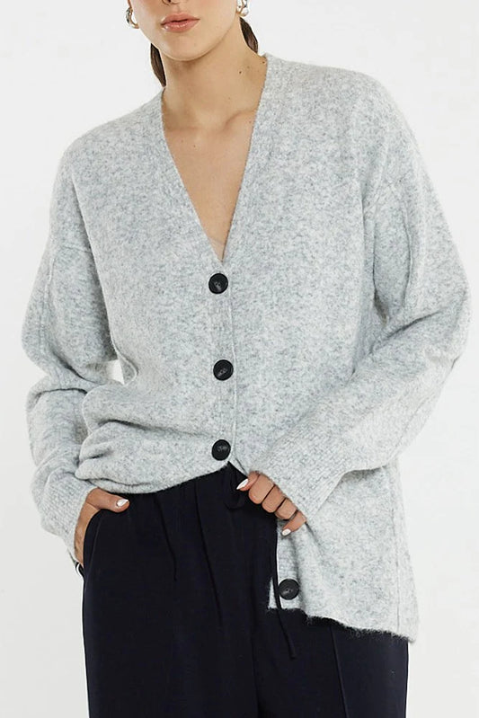Sass Lee Longline Cardi Grey Marle
