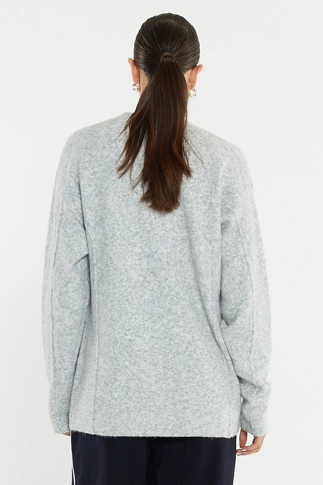 Sass Lee Longline Cardi Grey Marle