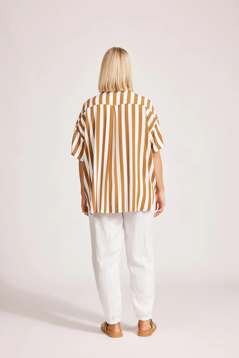 Eb & Ive Treville Stripe Shirt- Caramel OS