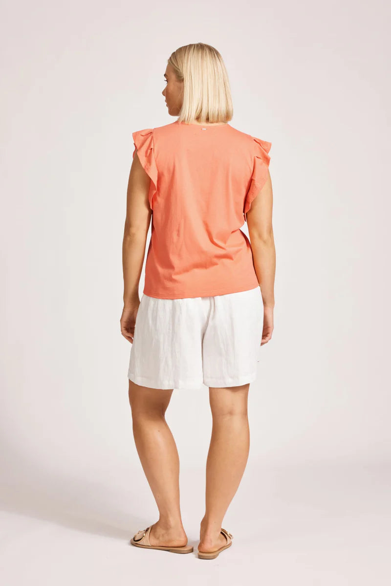 Eb & Ive Francia Frill Tank-Coral