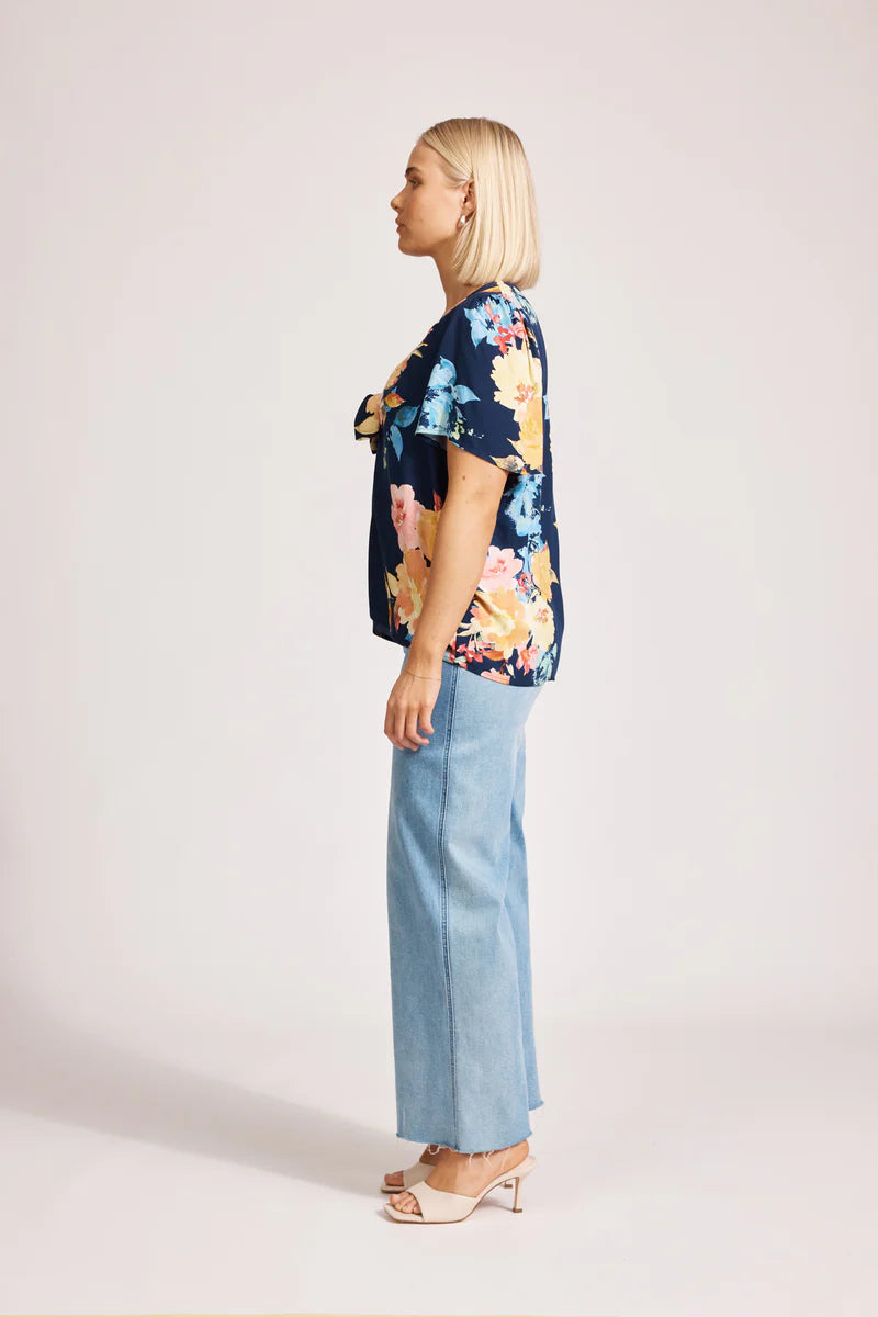 Eb & Ive Parisio Tie Top-Indigo Bloom