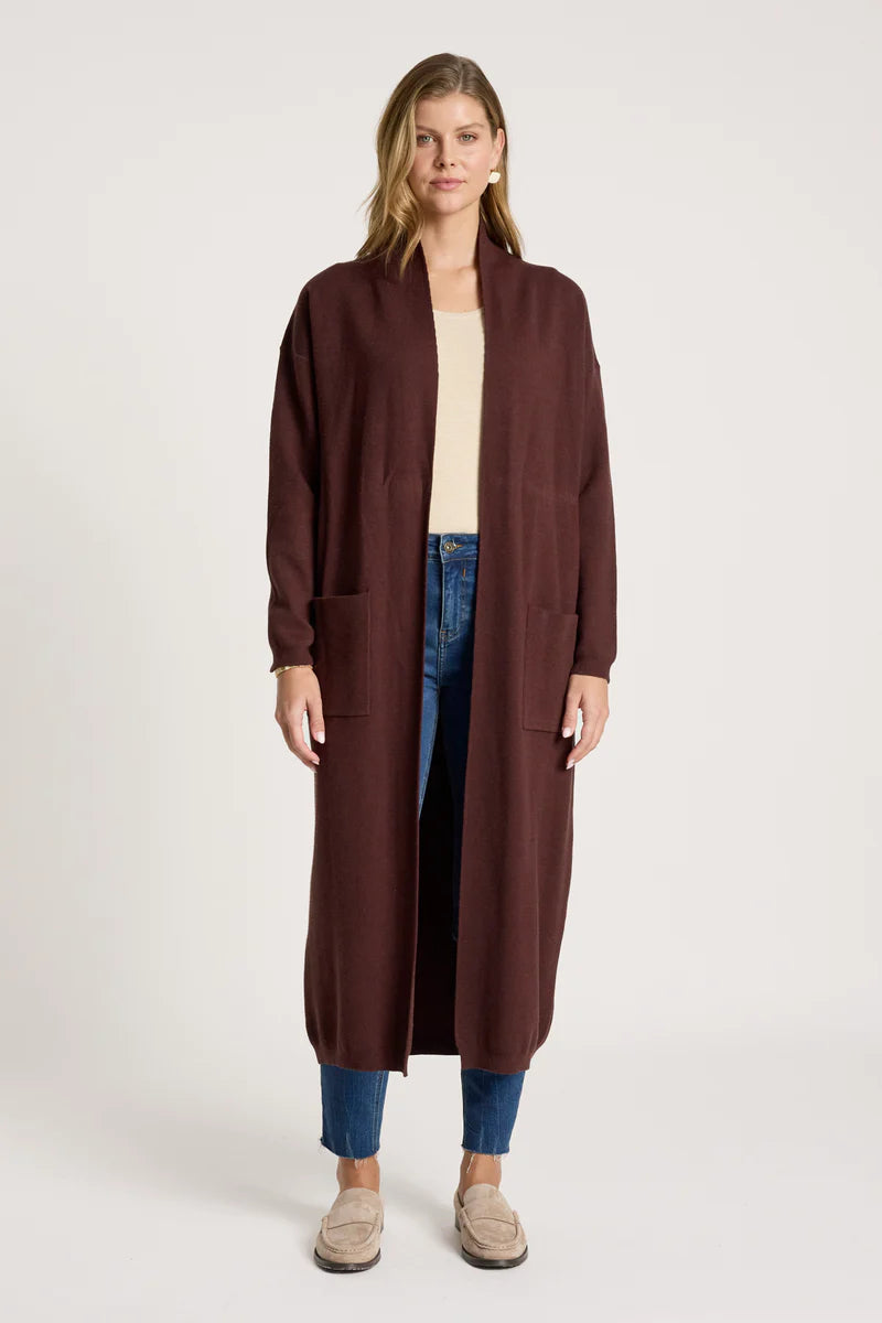 Eb + Ive Zala Cardigan- Mahogany