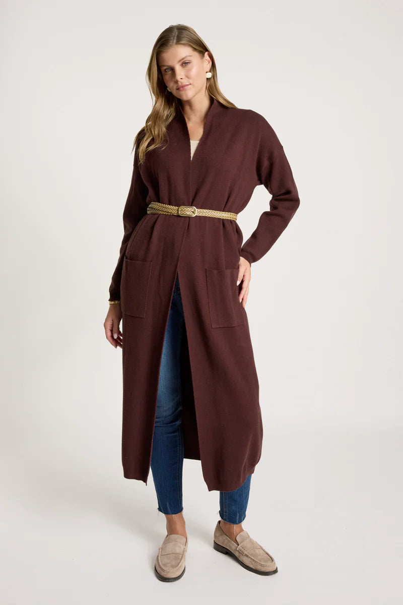 Eb + Ive Zala Cardigan- Mahogany