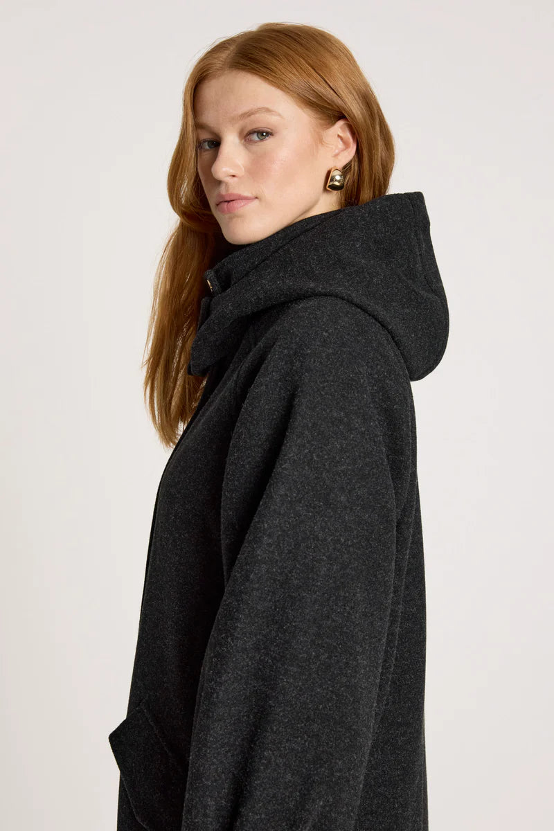 Eb & Ive Sable Hood Jacket-Charcoal