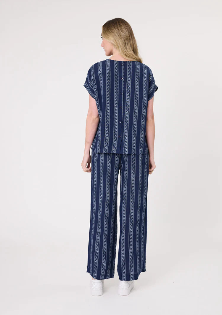 Lemon Tree Melani Top Navy Print