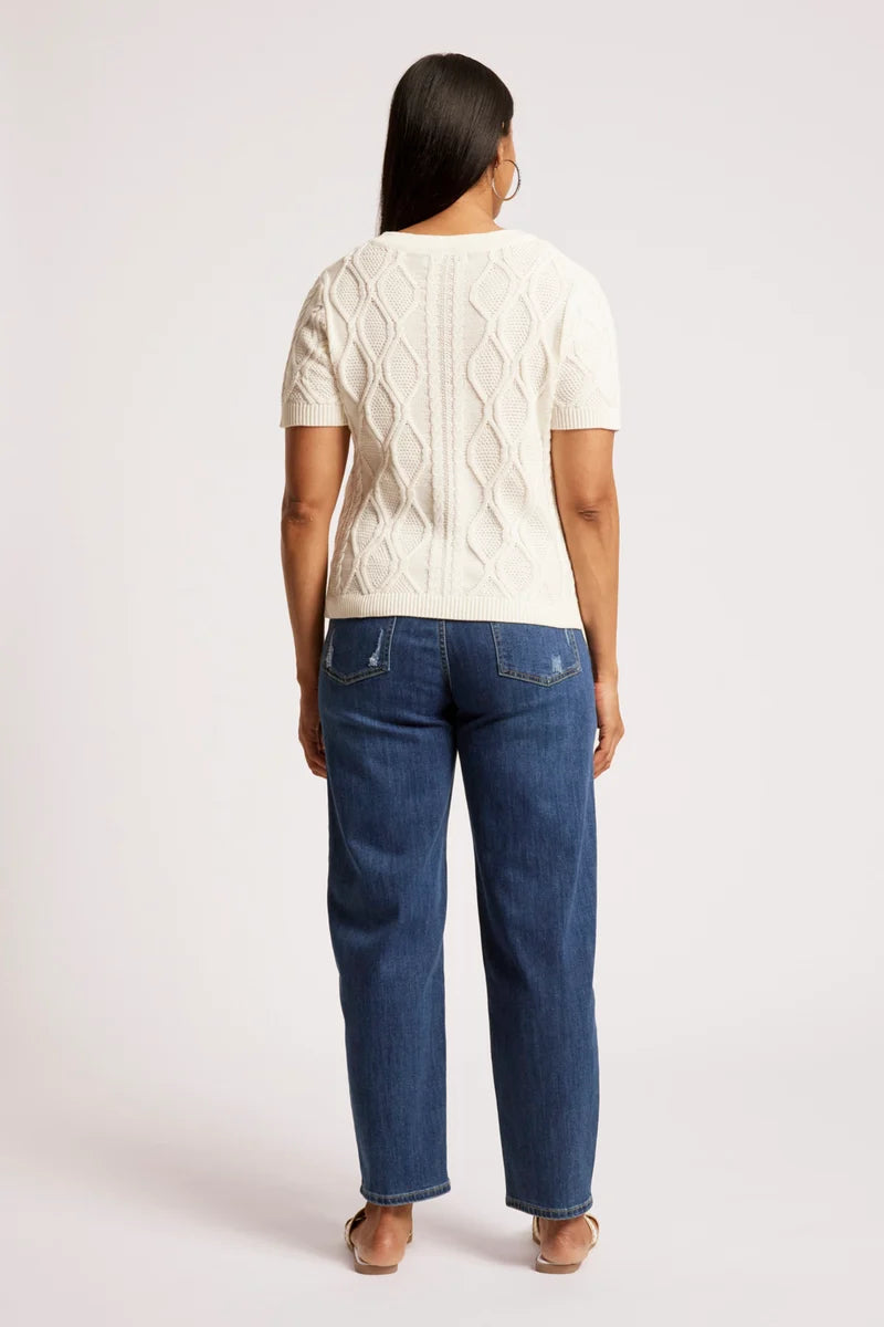 Eb+Ive Casa Cable V Knit White