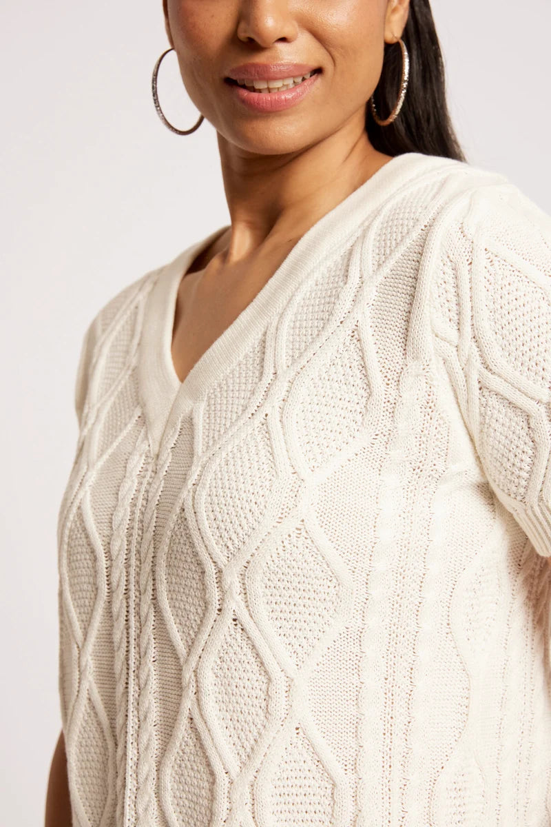 Eb+Ive Casa Cable V Knit White