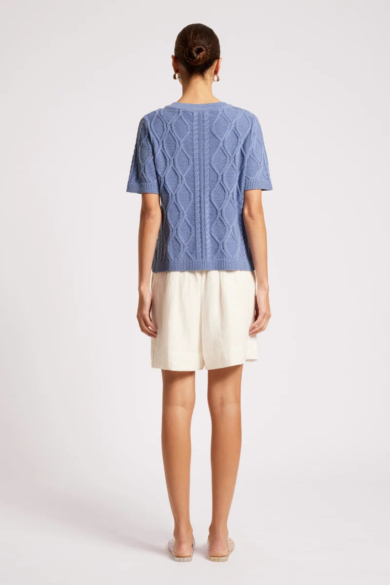 Eb+Ive Casa Cable V Knit Marine