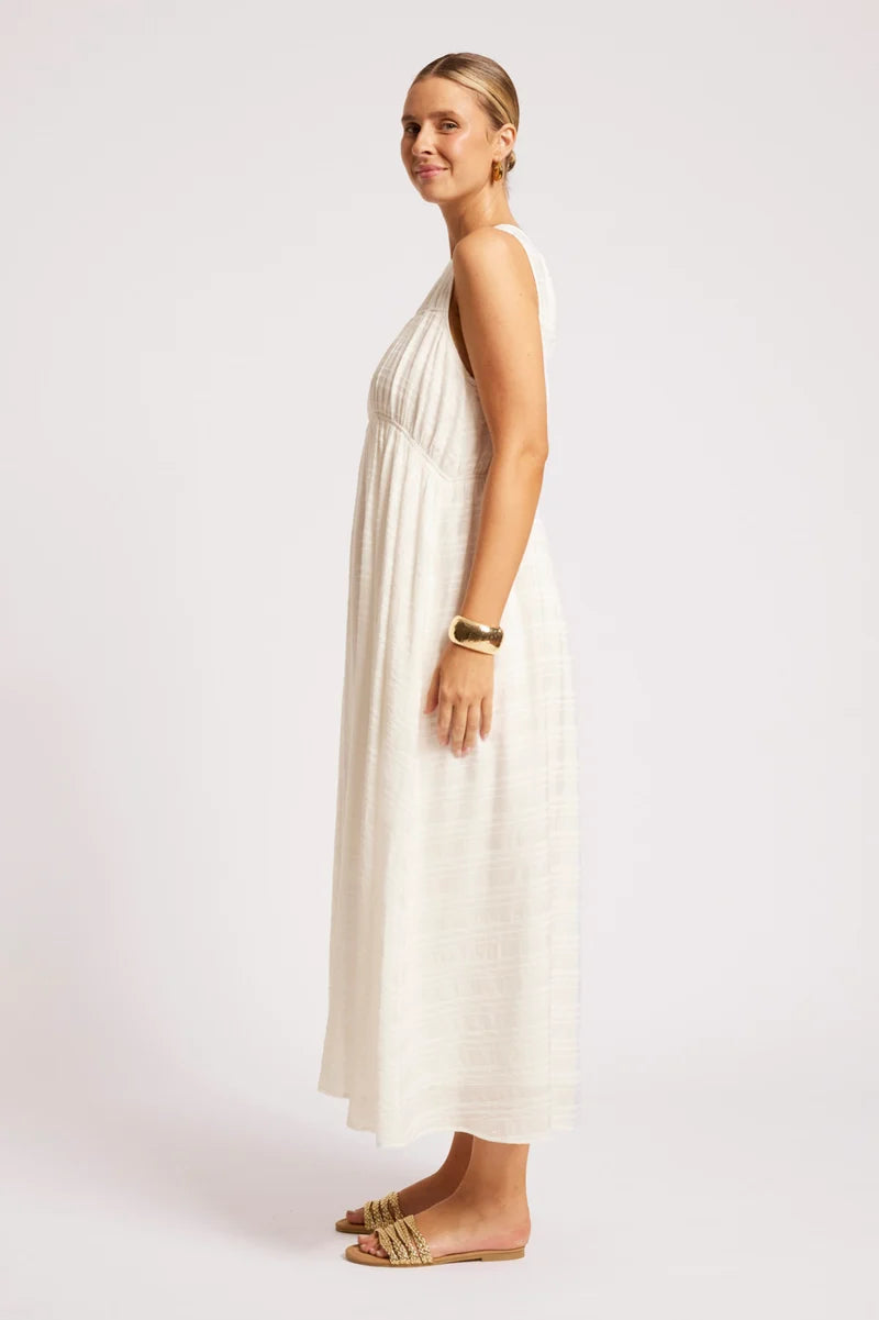 Eb+Ive Sovana Ruched Maxi Dress White