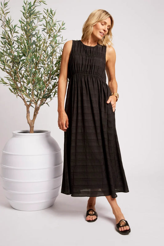 Eb+Ive Ruched Maxi Dress Black