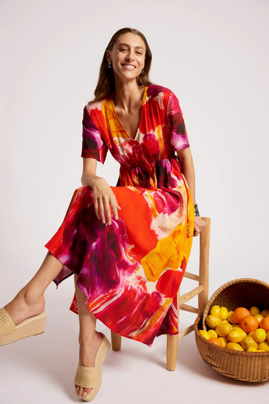 Eb+Ive Palmera Tie Maxi Dress Solara