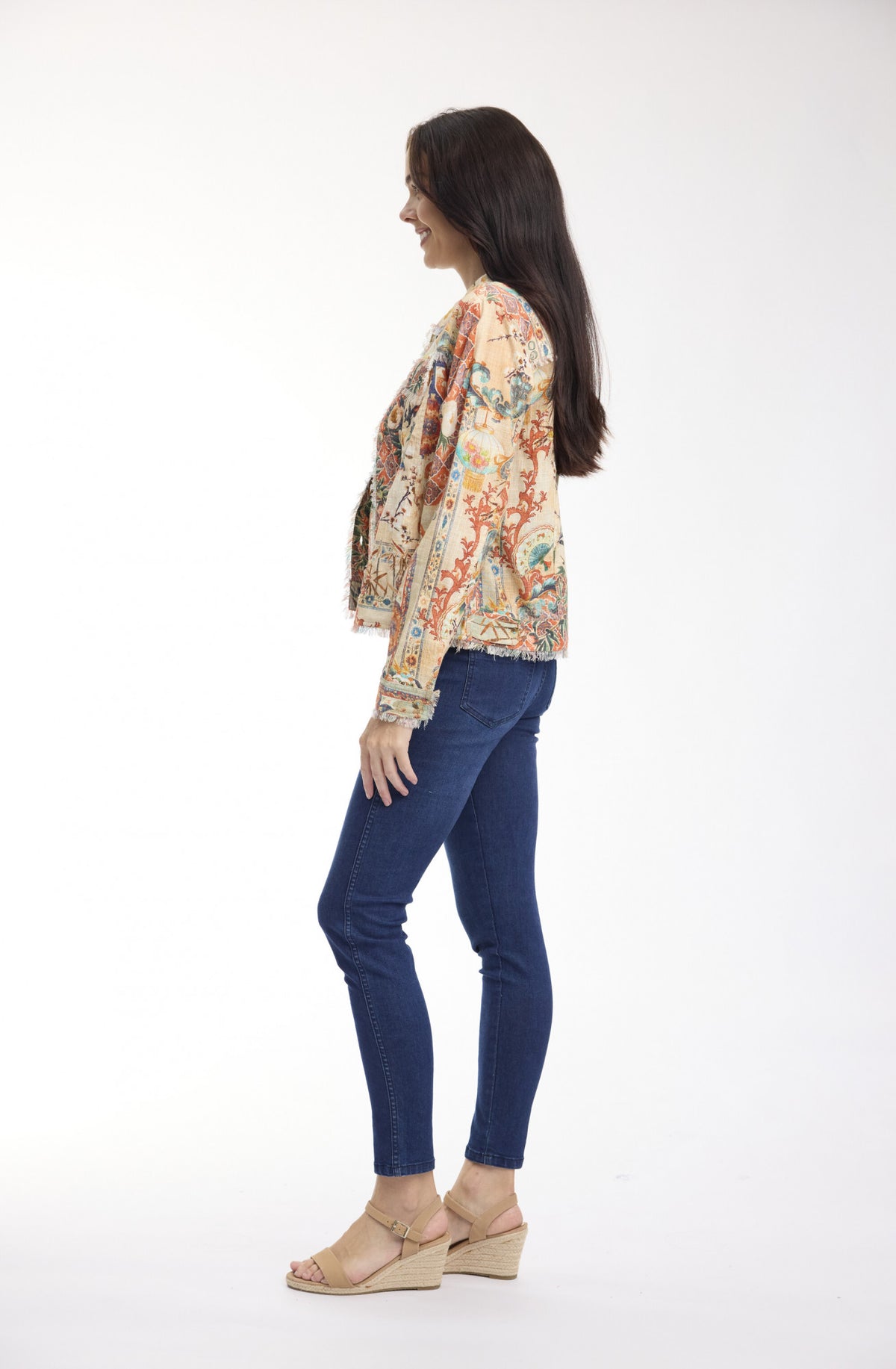 Orientique Gordes Jacket Fringe Main Print