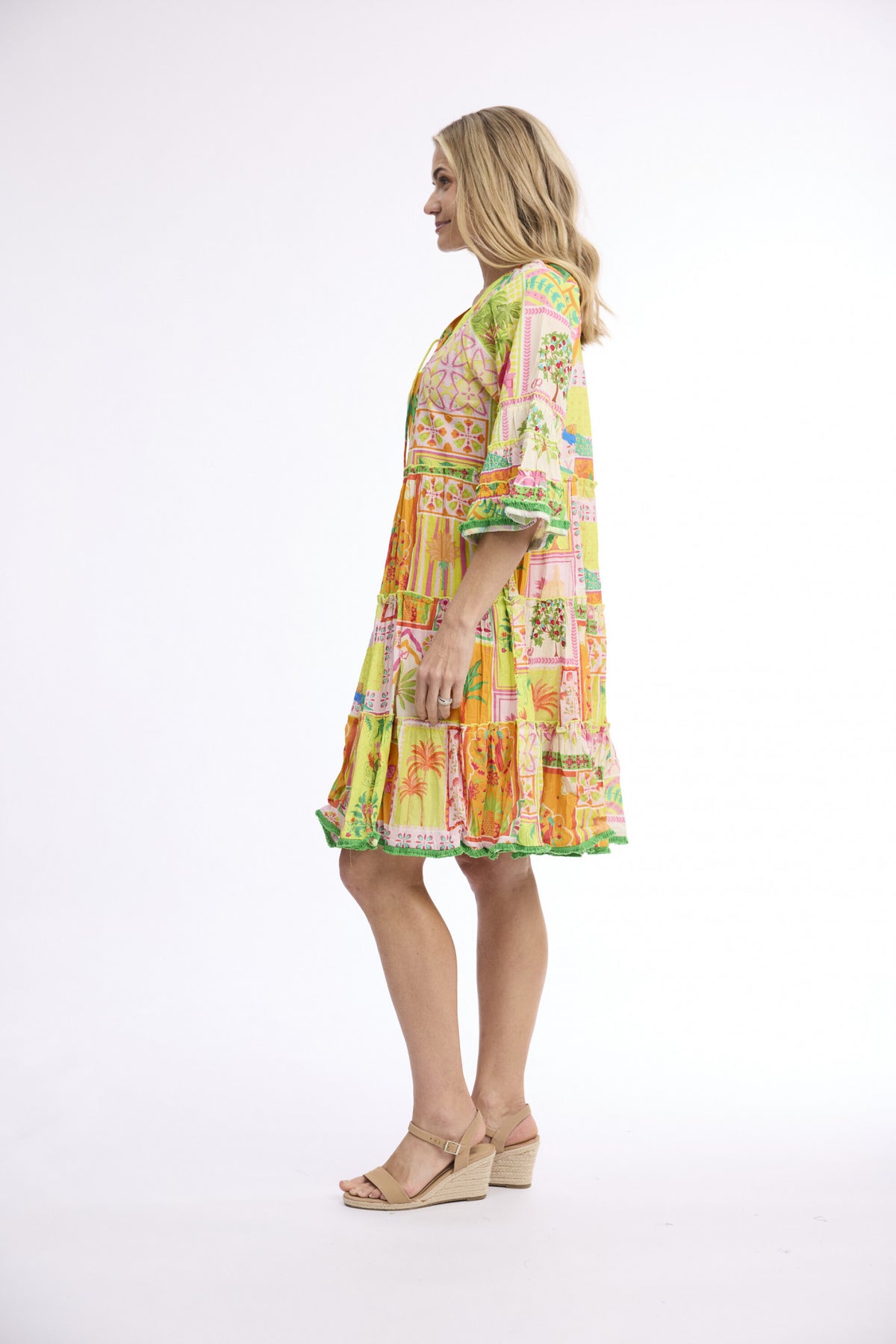 Orientique Gulnar Dress Layers Print