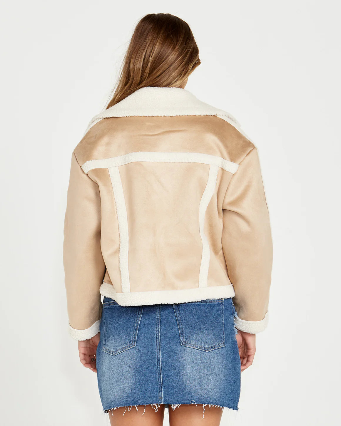 Sass Roux Suede Jacket Tan/Cream