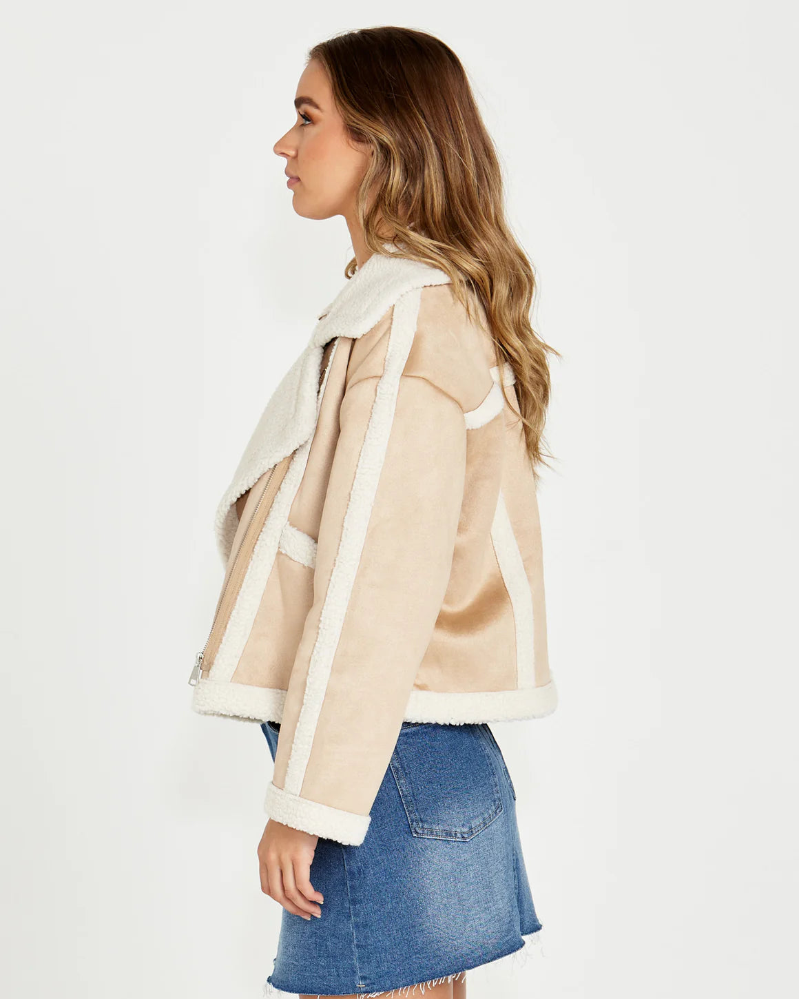 Sass Roux Suede Jacket Tan/Cream