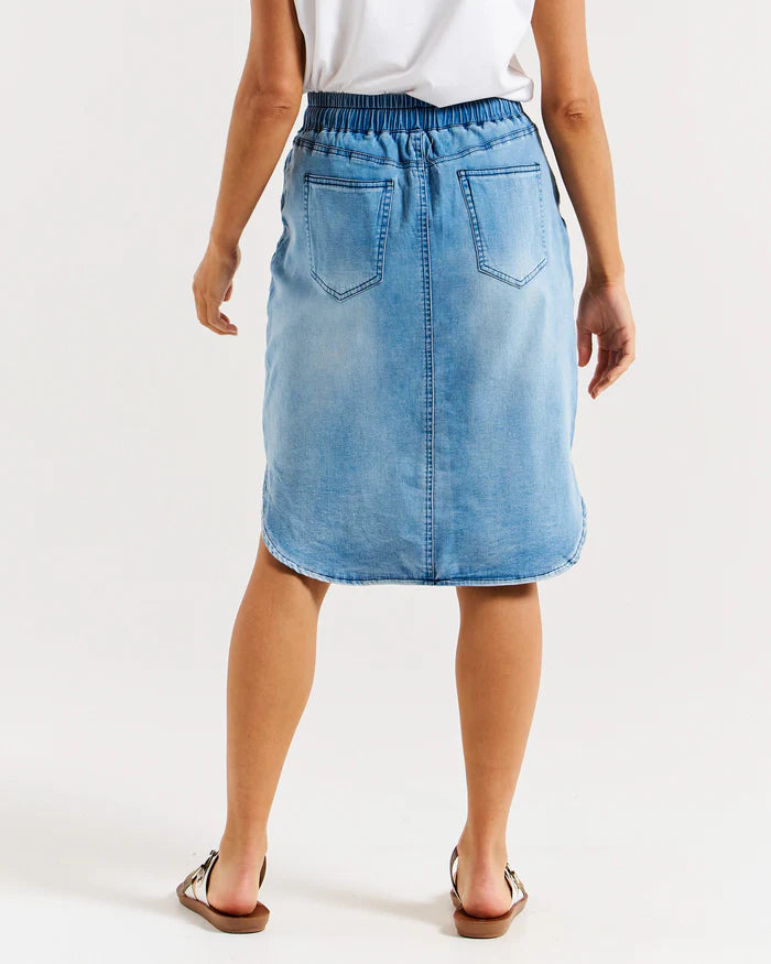 Betty Basics Alina Denim Skirt Denim Blue