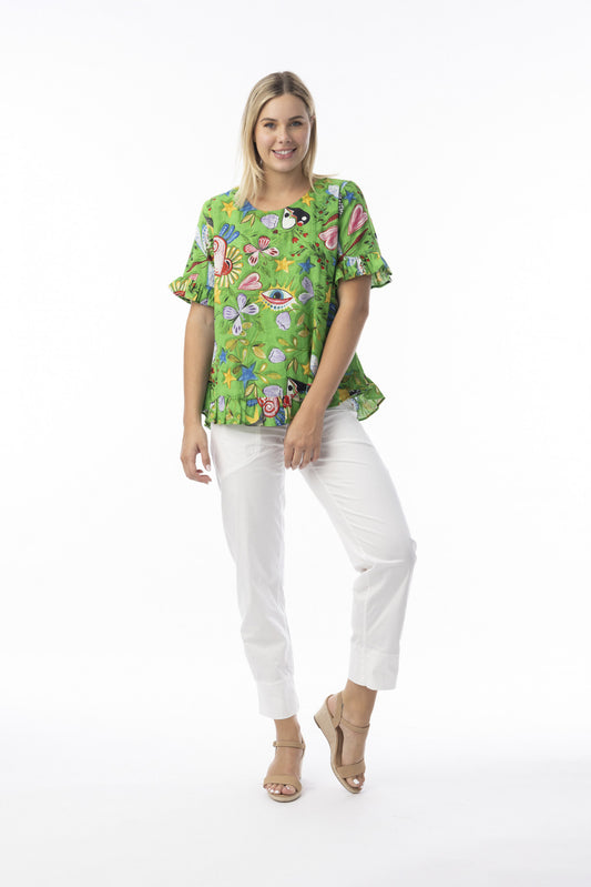Orientique Santa Fe Top Frill Print