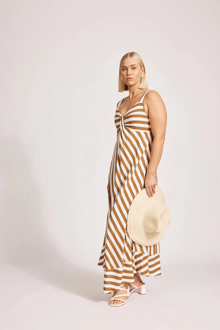 Eb & Ive Treville Stripe Tank Maxi Dress Caramel