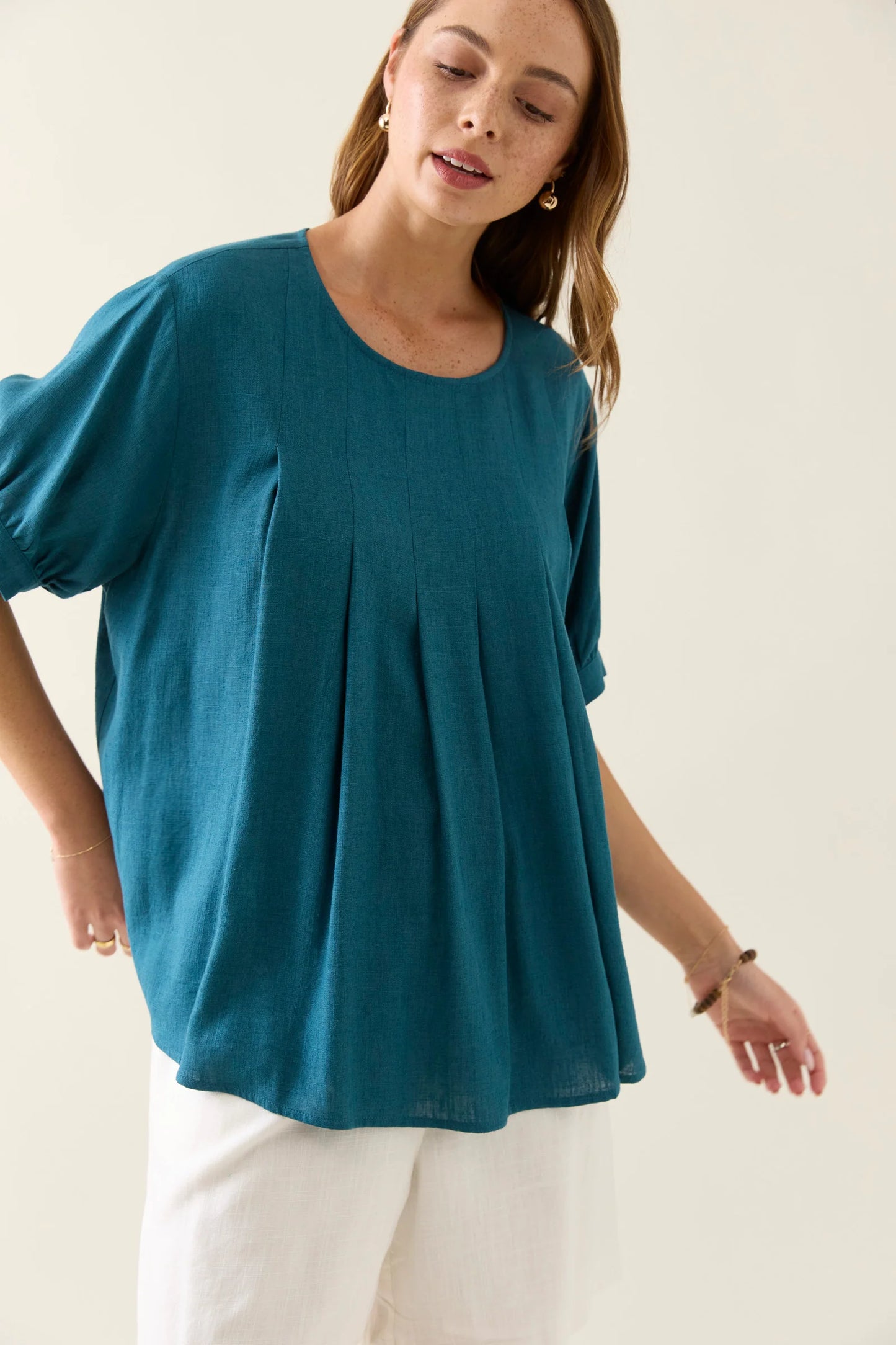 Isle of Mine Ingrid Pleat Top-Baltic