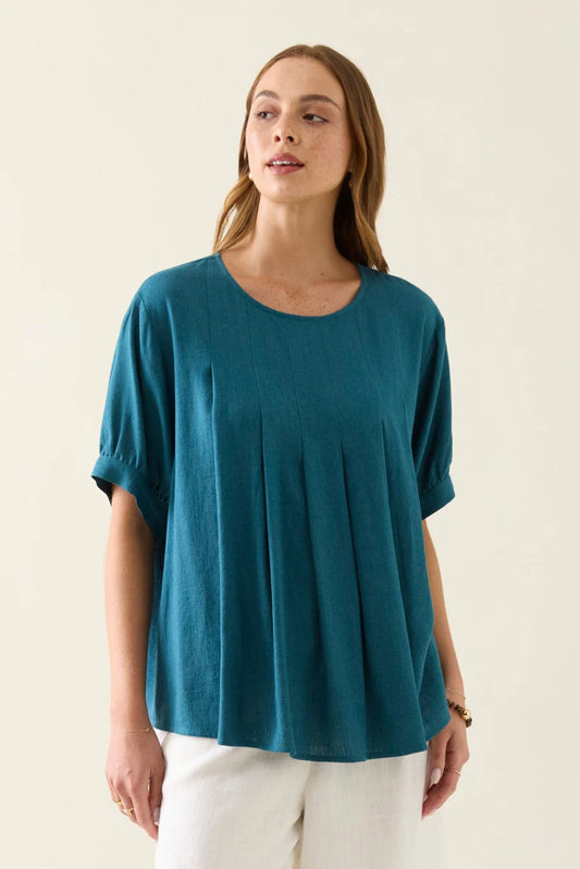 Isle of Mine Ingrid Pleat Top-Baltic