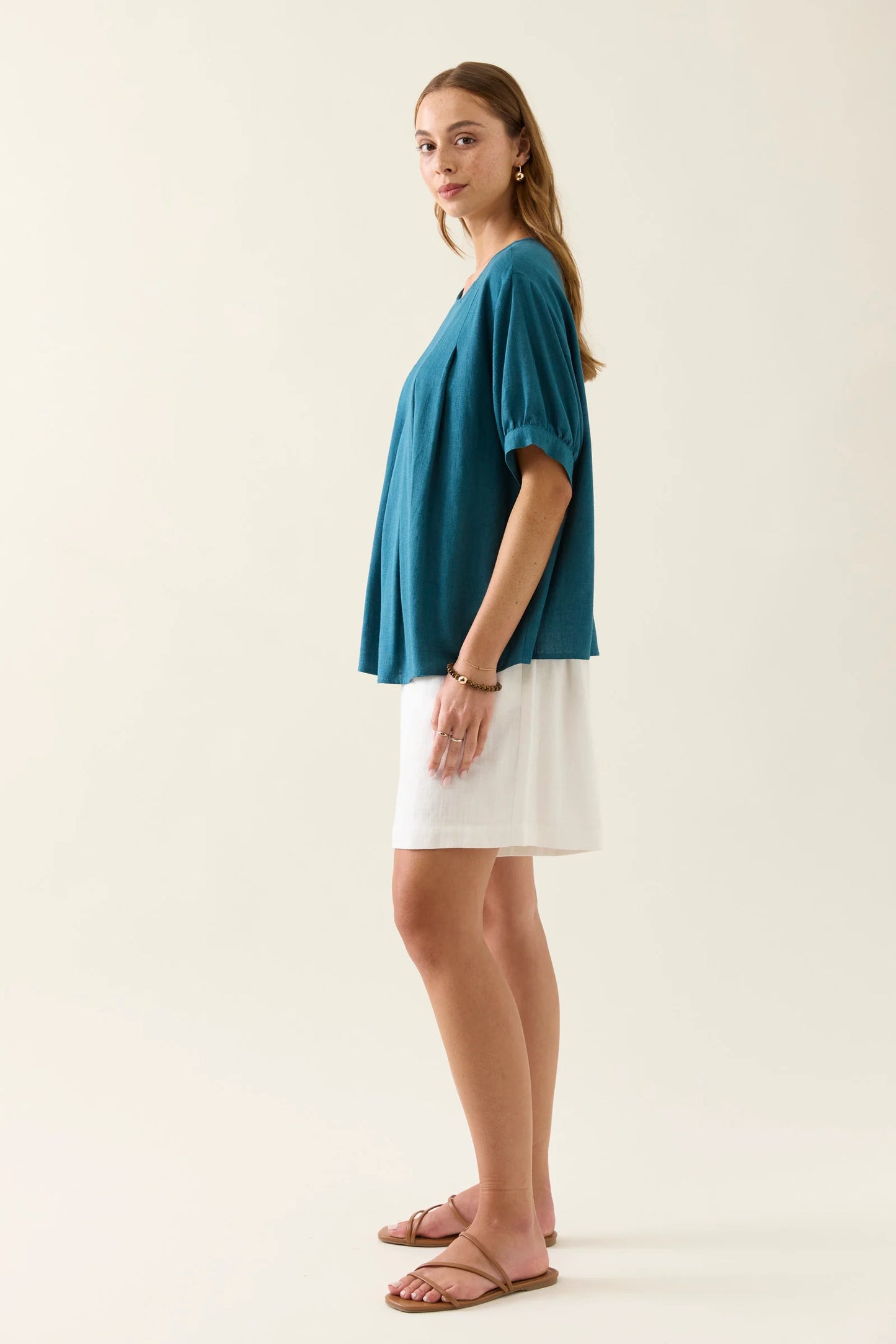 Isle of Mine Ingrid Pleat Top-Baltic