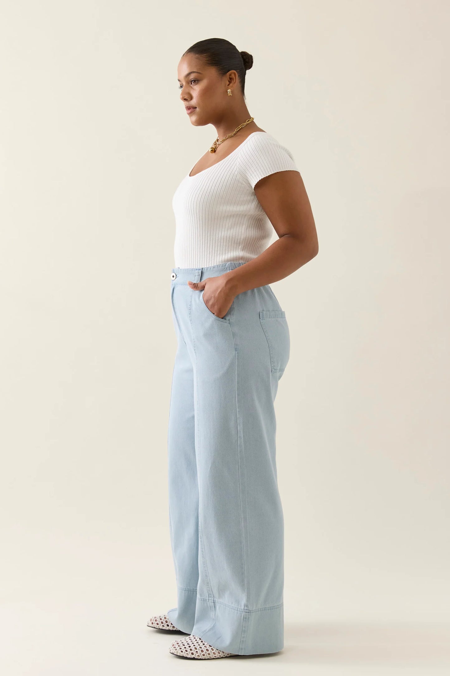Isle Of Mine Sofie Denim Pant-Sky