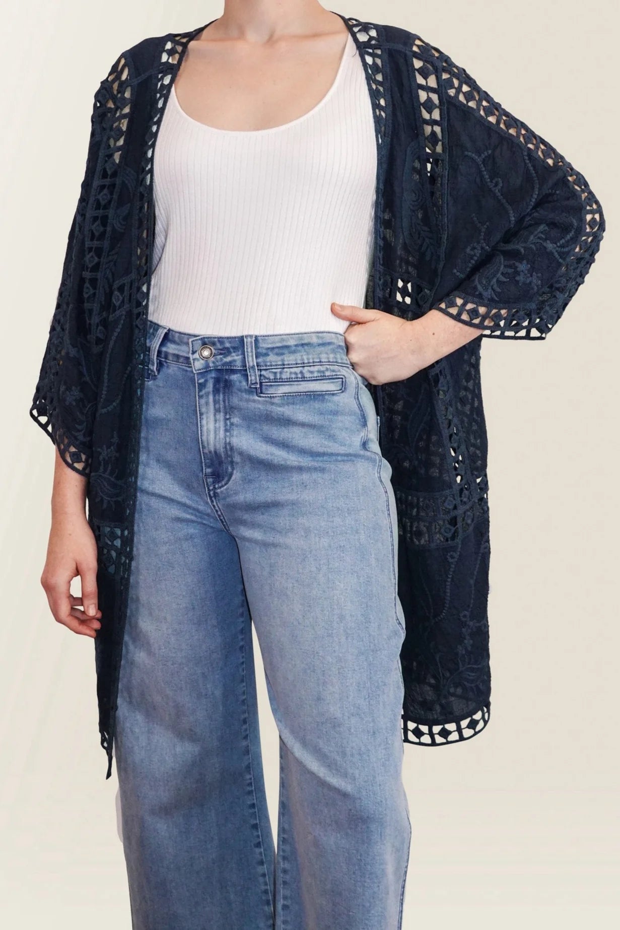 Isle of Mine Oline Kimono Navy OS