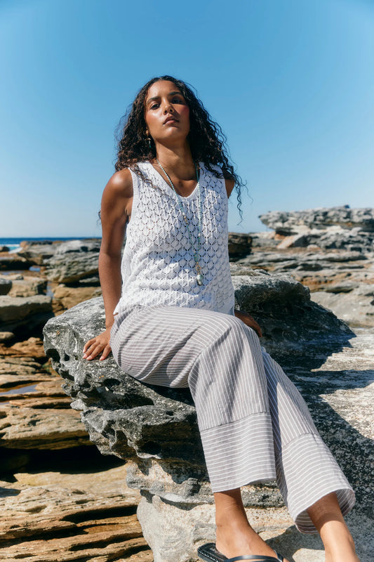 Isle of Mine Mia Top Knit White