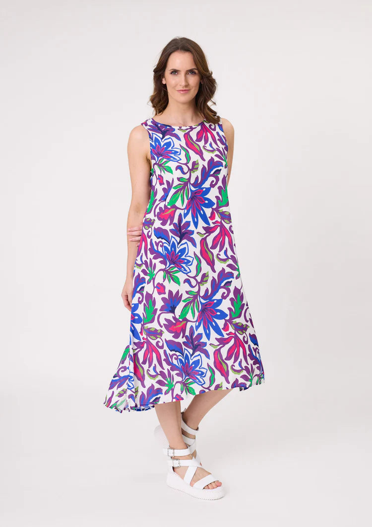 Lemon Tree Ana Dress Cobalt Print