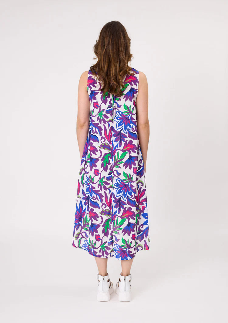 Lemon Tree Ana Dress Cobalt Print