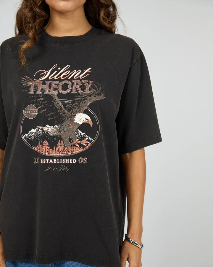 Silent Theory Shadow Oversized Tee Washed Black