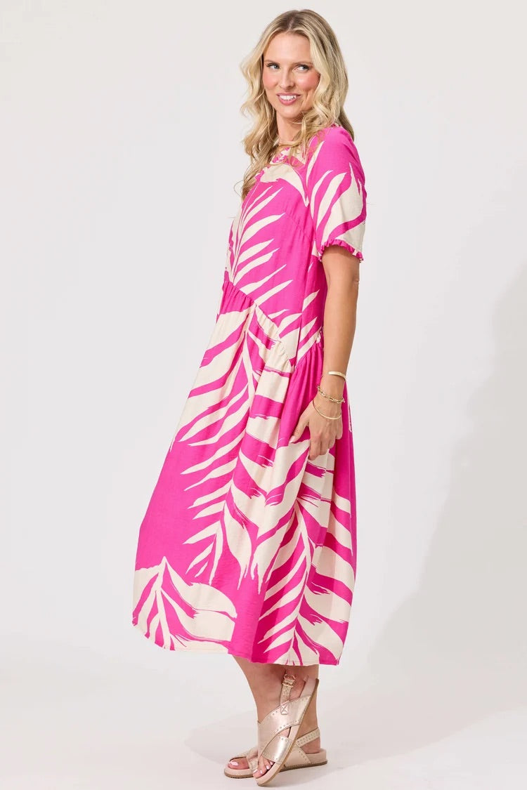Lemon Tree Marissa Dress Floral Fuchsia