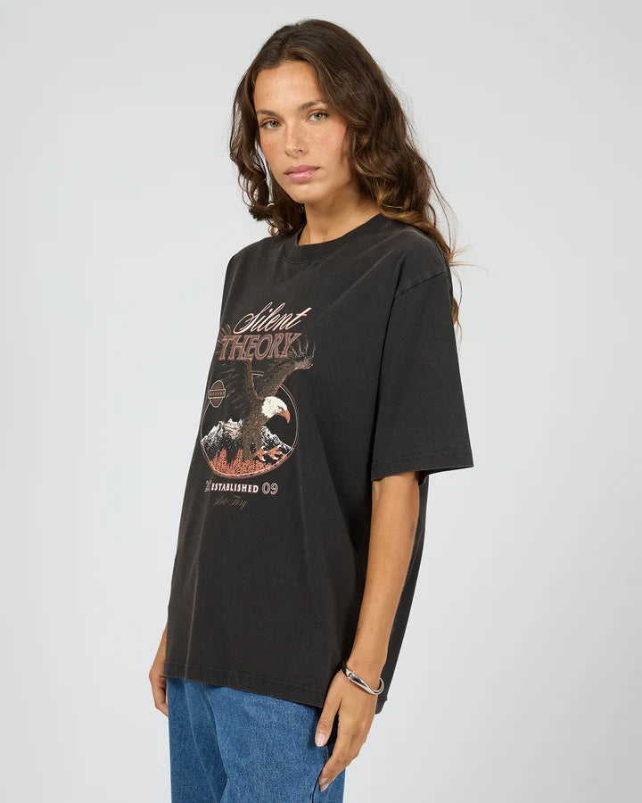 Silent Theory Shadow Oversized Tee Washed Black