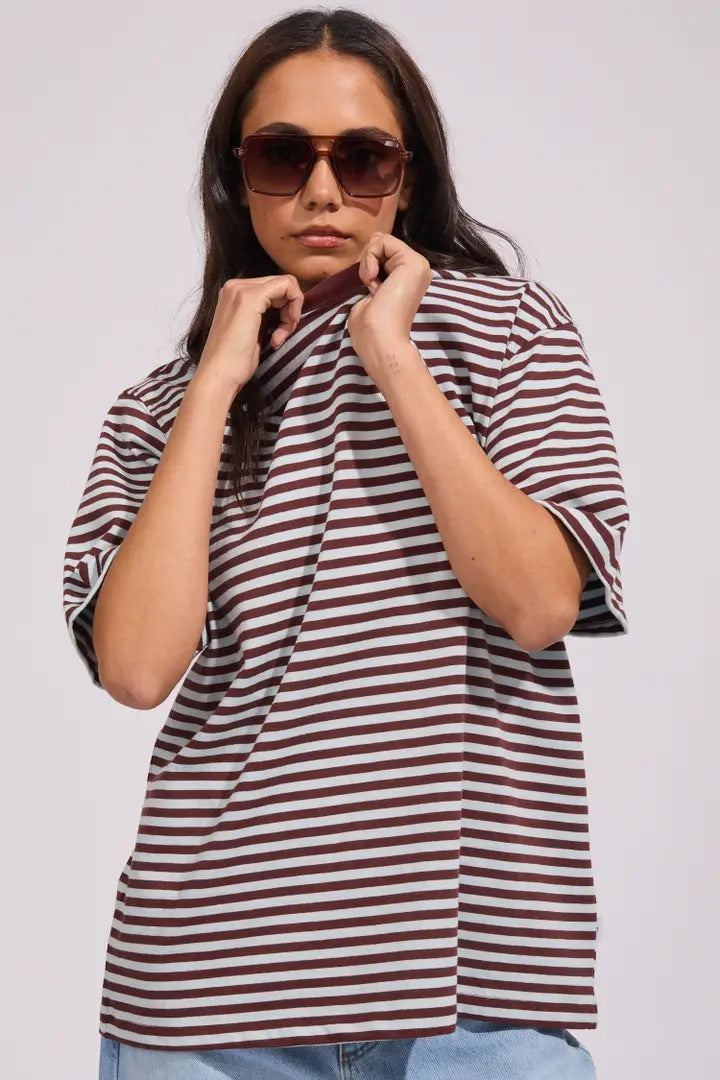 Silent Theory Stripe Tee Light Blue