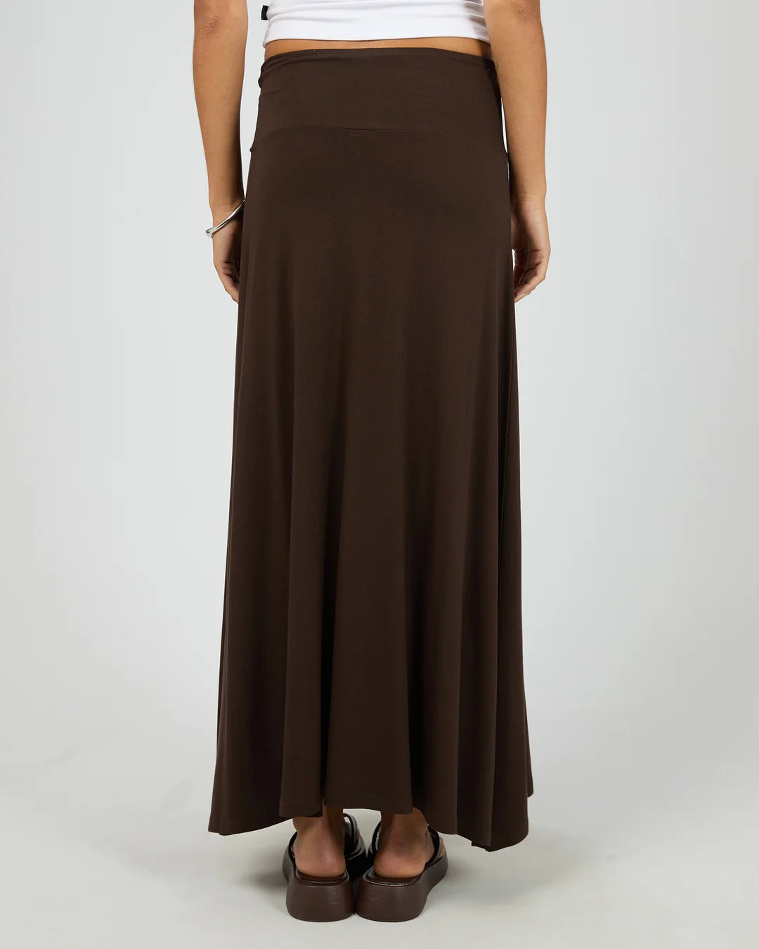 Silent Theory Twisted Detail Maxi Skirt Chocolate