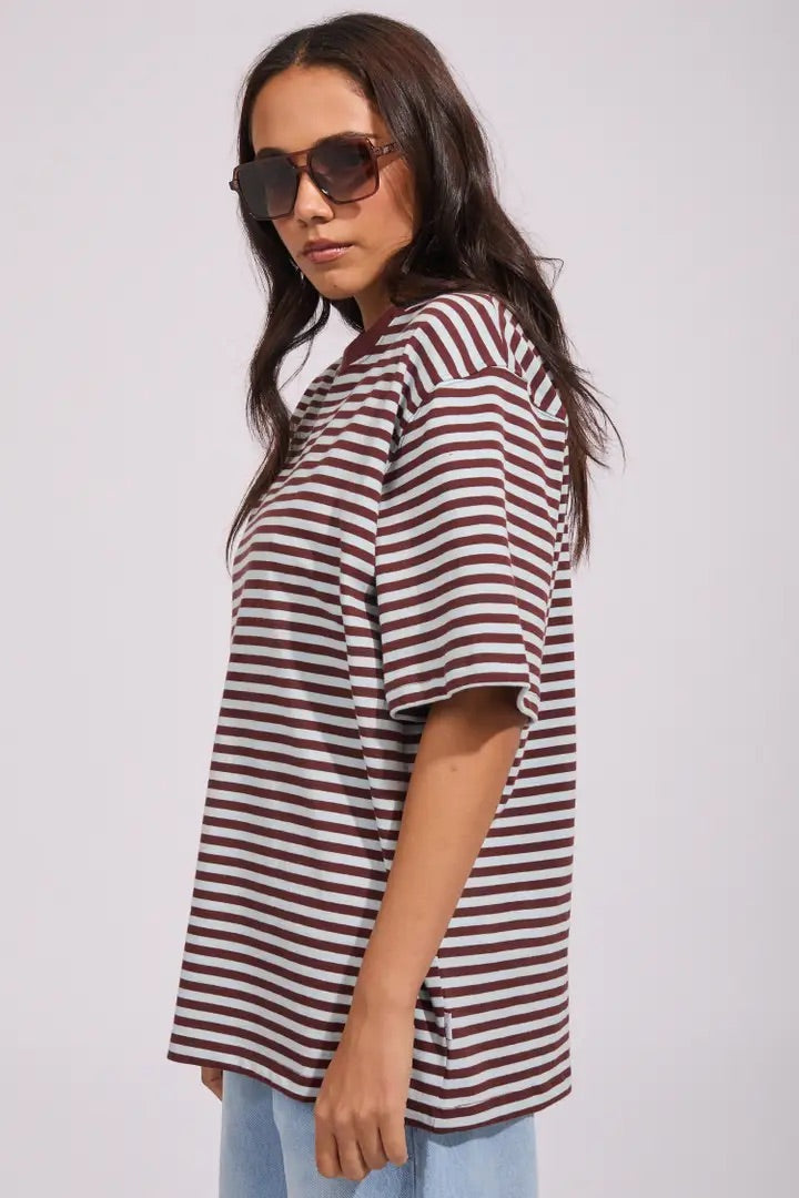 Silent Theory Stripe Tee Light Blue
