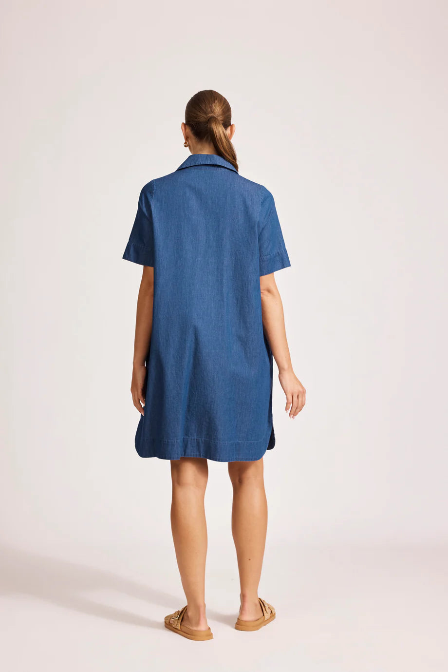 Eb & Ive Melenia Denim Shirt Dress Indigo