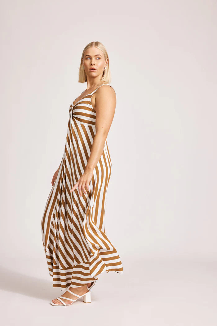 Eb & Ive Treville Stripe Tank Maxi Dress Caramel