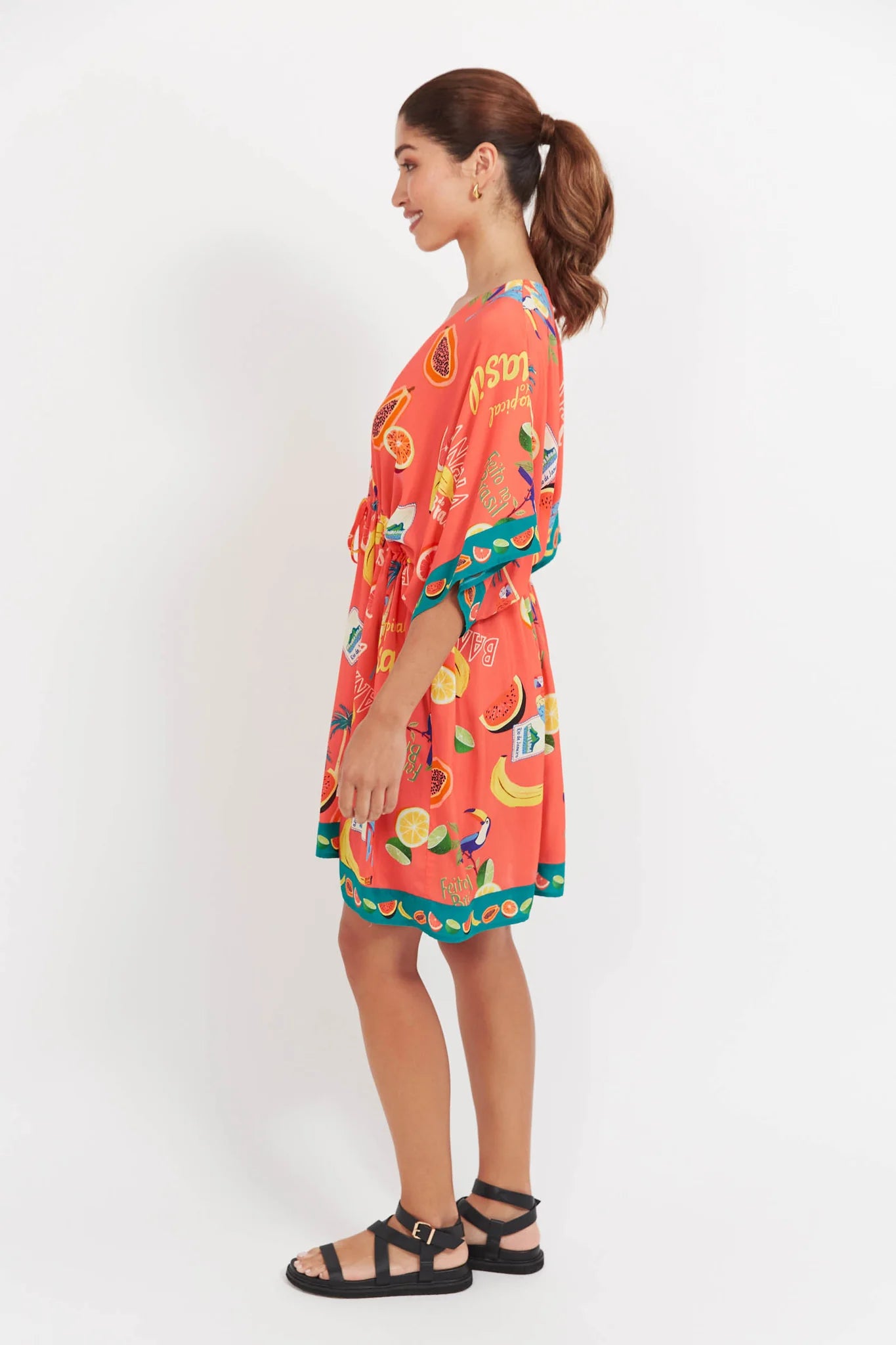 Haven Cabana Dress-Brasil Coral S